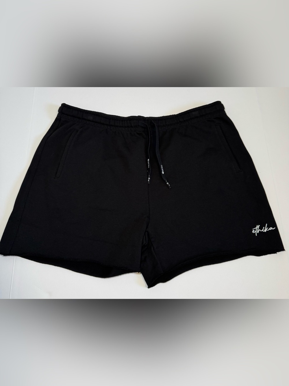 Ethika Women's Raw Edge Sweatshorts in Black. XL